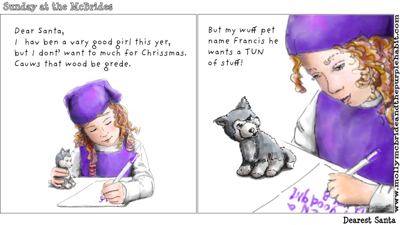 Molly writes Santa...