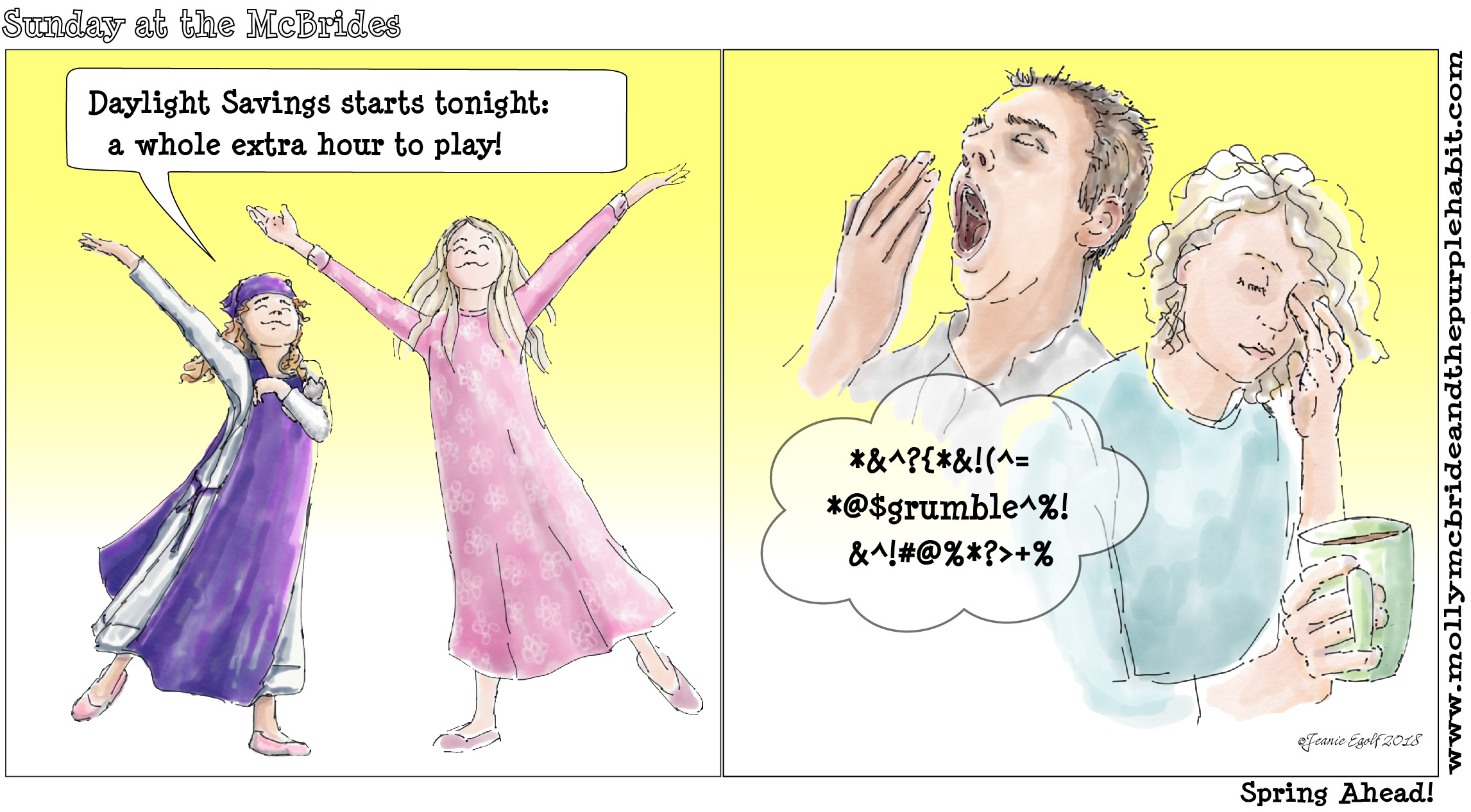 Molly McBride and Sissy celebrate Daylight Savings!